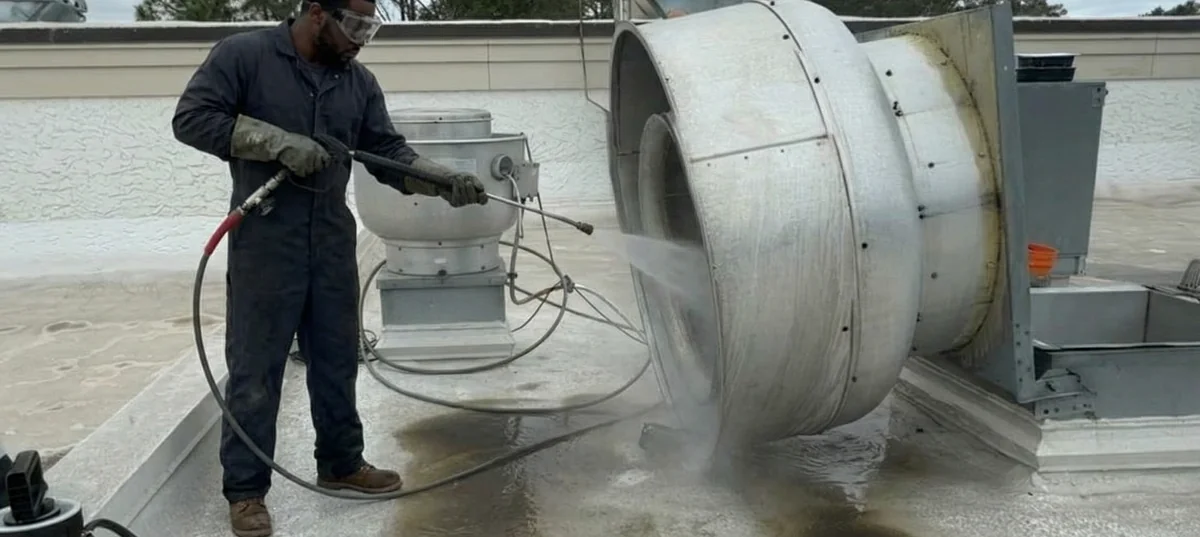 Jax Hood Cleaning technician at work